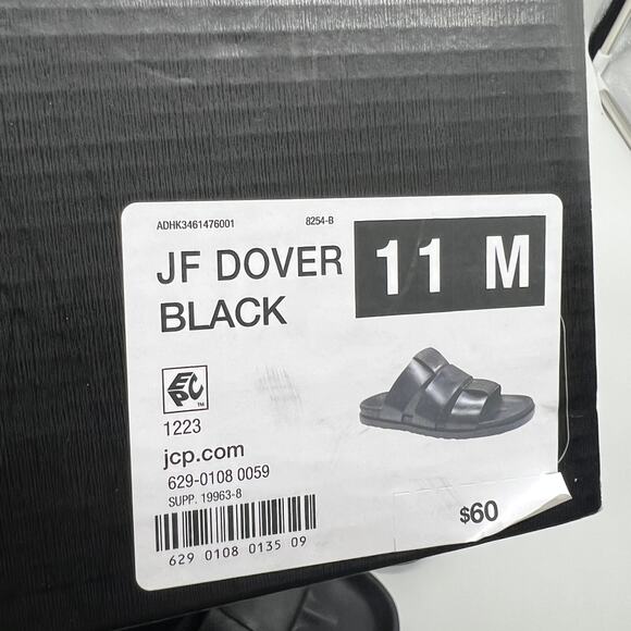 J.Ferrar Dover Men\'s Slipper Sandals Black Shoes Size 11M